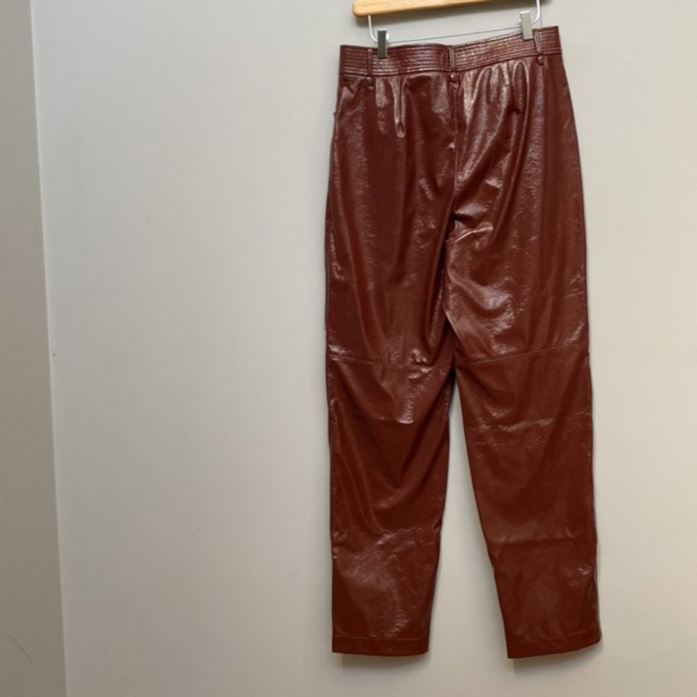 ❗️SOLD❗️Aritzia Wilfred Rustic Burnt Orange Faux Leather Funk Pants Size 12 - Picture 8 of 11